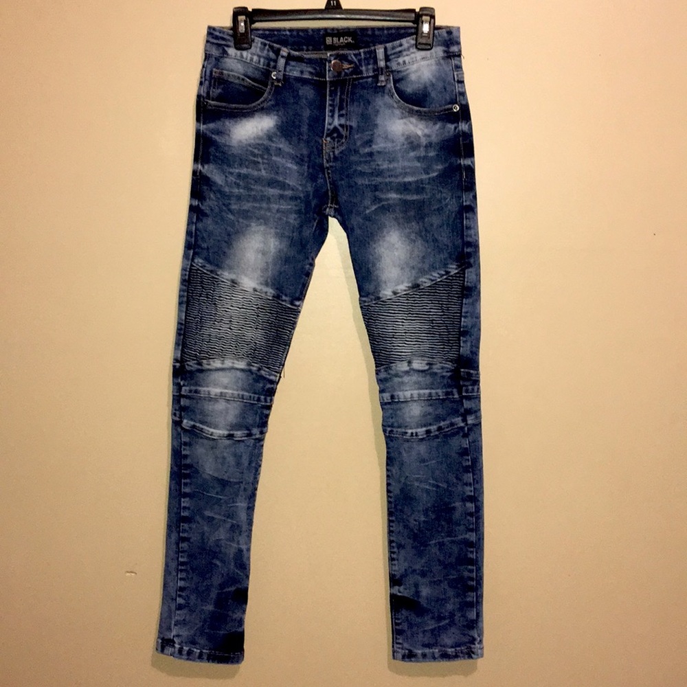 Black Premium Skinny Flex Biker Jean 30x32